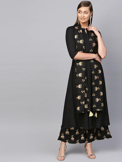 Buy Juniper Black Printed Anarkali Kurta for Women Online @ Tata CLiQ